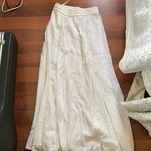 Long white skirt